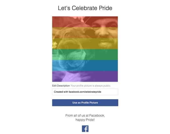 Pride screenshot from Facebook.