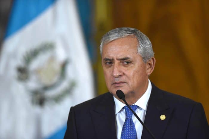 Guatemalan President Otto Pérez Molina speaks at a news conference at the presidential palace in Guatemala City, on Aug. 31, 2015.