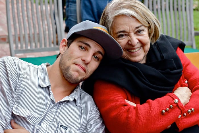 Monica's son Matias Letelier with his grandmother.