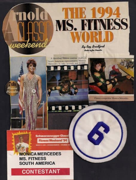 Monica in the 1994 Ms. Fitness World competition.