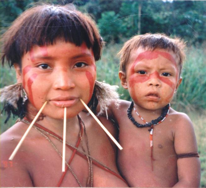 A Yanomami girl and child (for illustrative purposes).