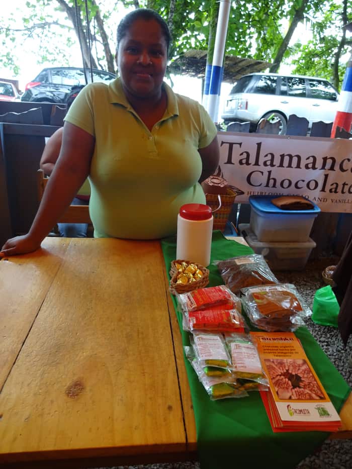 Viviana Salazar López at her chocolate booth.