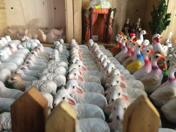 Ceramic sheep for nativity scenes