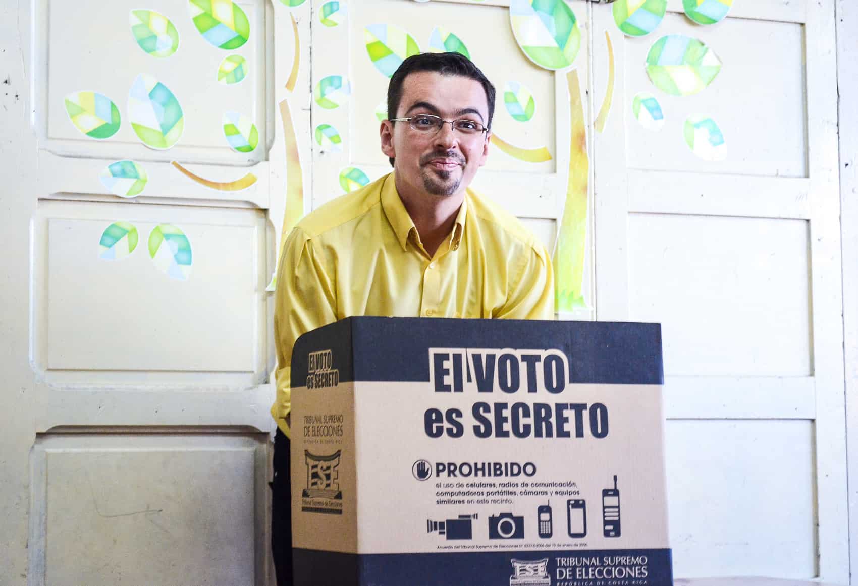 Broad Front Party’s José María Villalta votes in Sabanilla