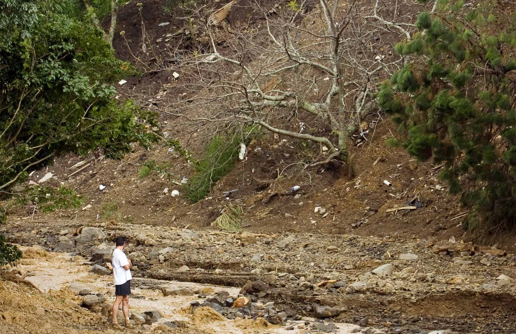 Landslides at Santa Ana