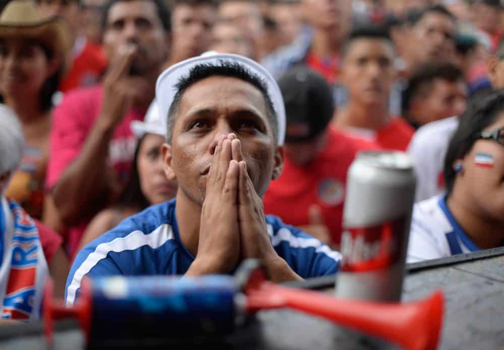 Costa Rica Soccer fans watch as their team advances to the World Cup quarterfinals 