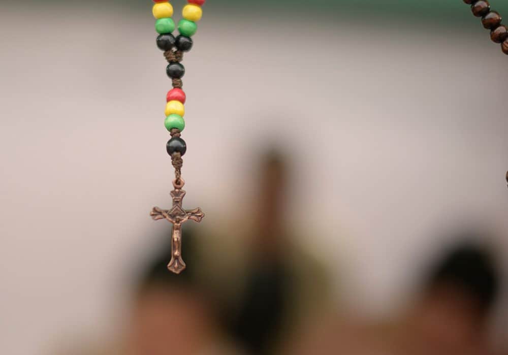 A Christian cross on the day of Costa Rica's Largest Religious Event