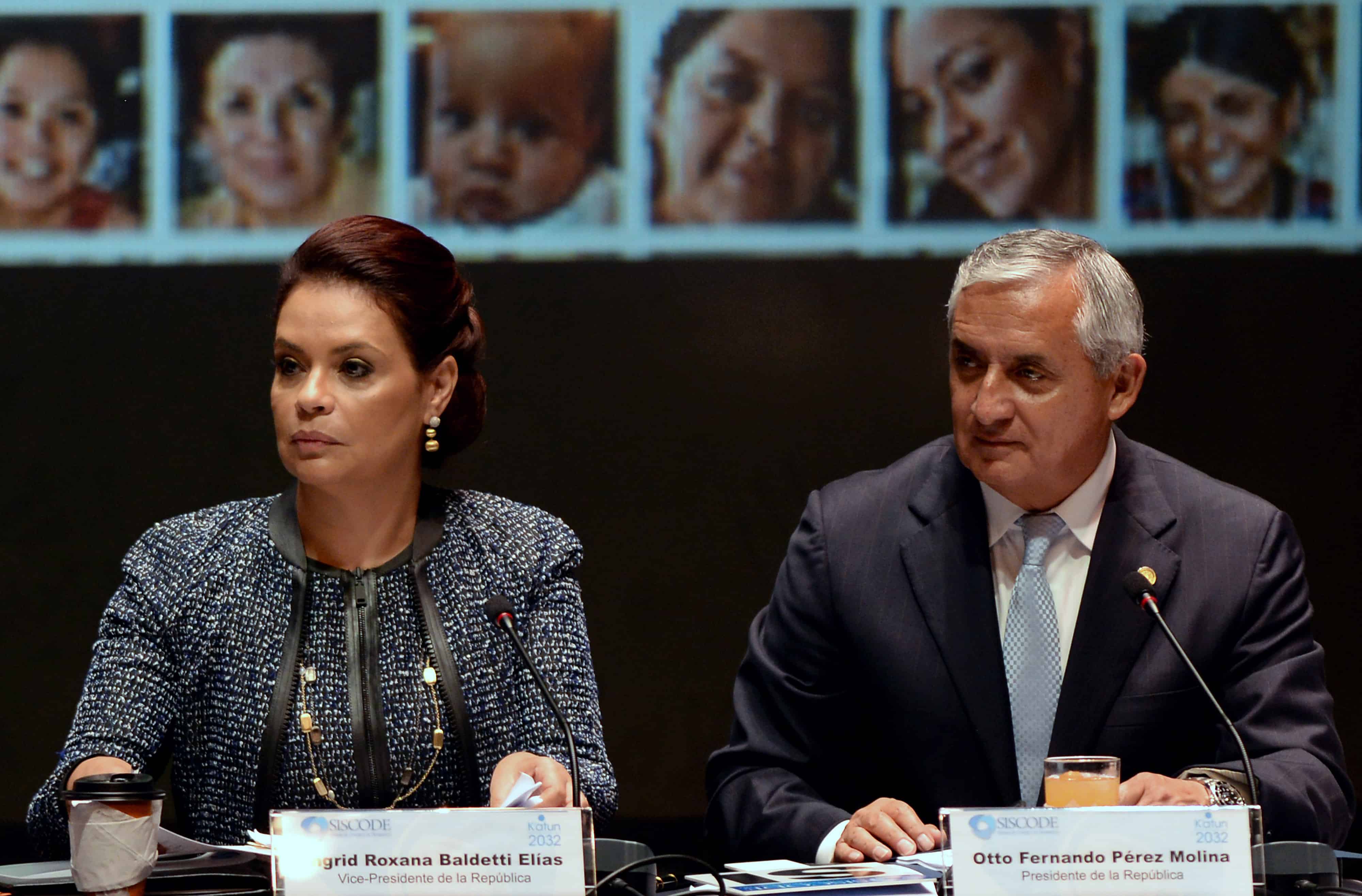 Guatemalan President Otto Pérez Molina, right, and then-Vice President Roxana Baldetti.