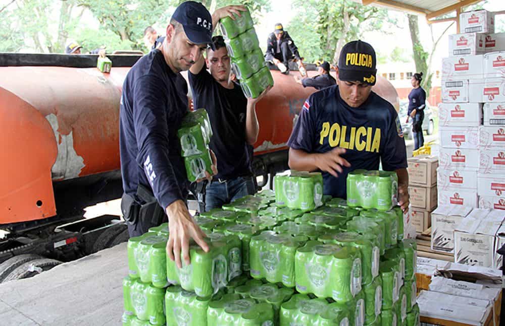Confiscated beer and liquour