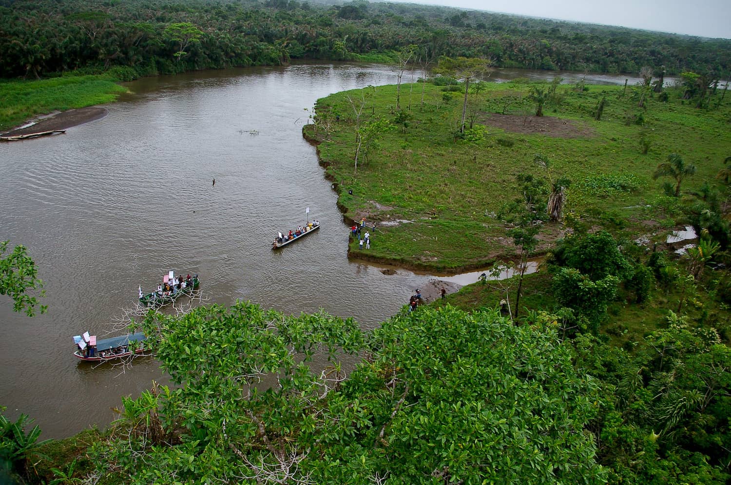 The San Juan River near the disputed Isla Calero wetland.