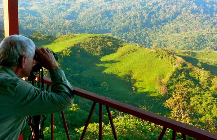 Bird watching at in San Vito Costa Rica.