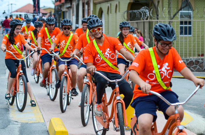 people riding bikes