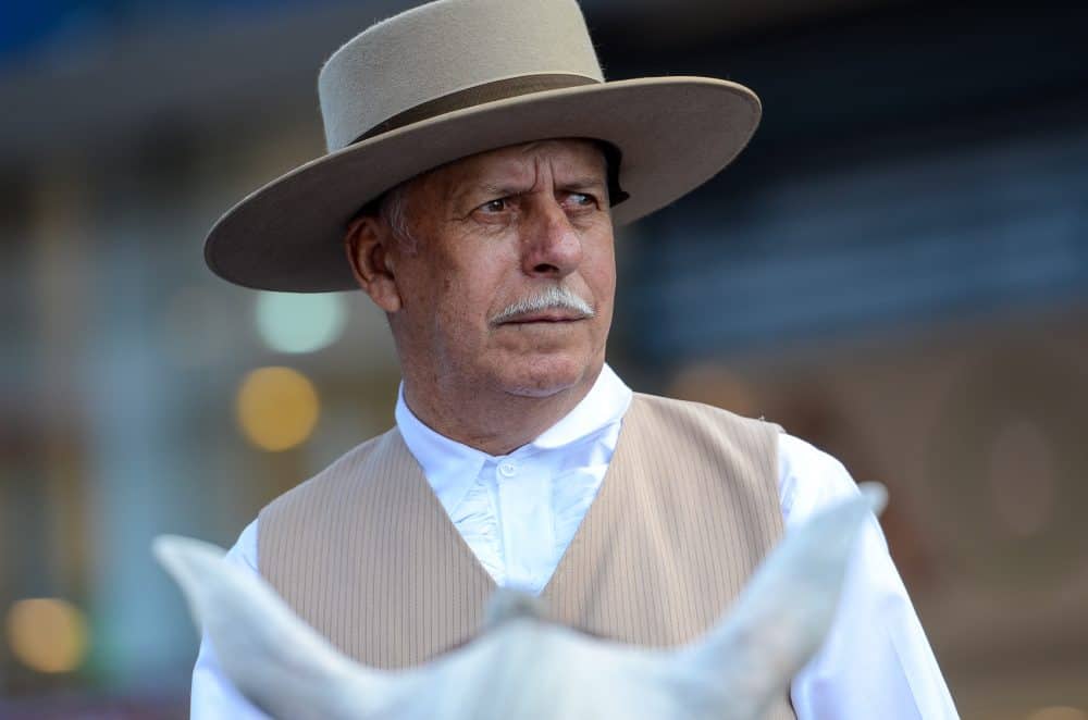 Veteran cowboy at Costa Rica National Horse Parade in the capital San Jose