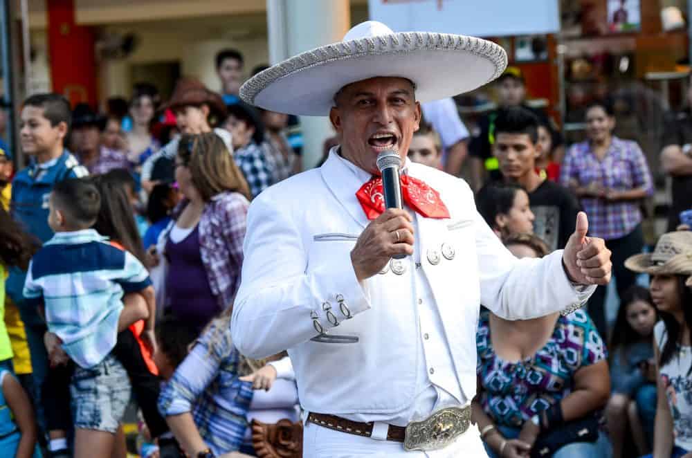 Traditional Singer at Costa Rica National Horse Parade in the capital San Jose