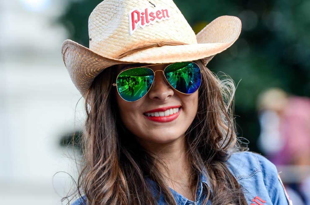 Modern cowgirl at Costa Rica National Horse Parade in the capital San Jose