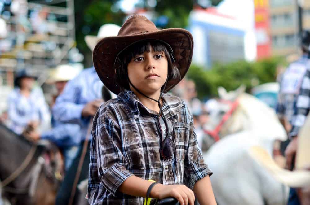 Young cowboy at Costa Rica National Horse Parade in the capital San Jose