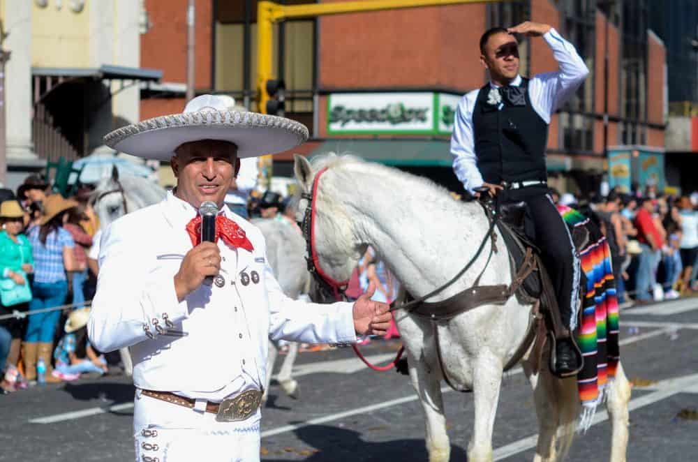 Traditionally dressed cowboy at Costa Rica National Horse Parade in the capital San Jose