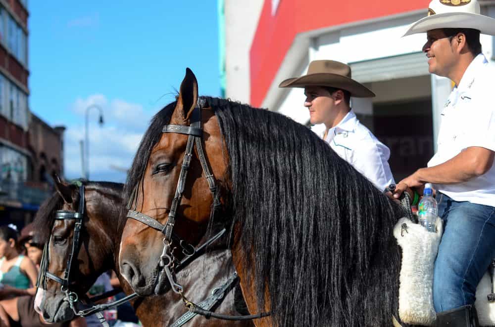 Riders during Costa Rica National Horse Parade in the capital San Jose