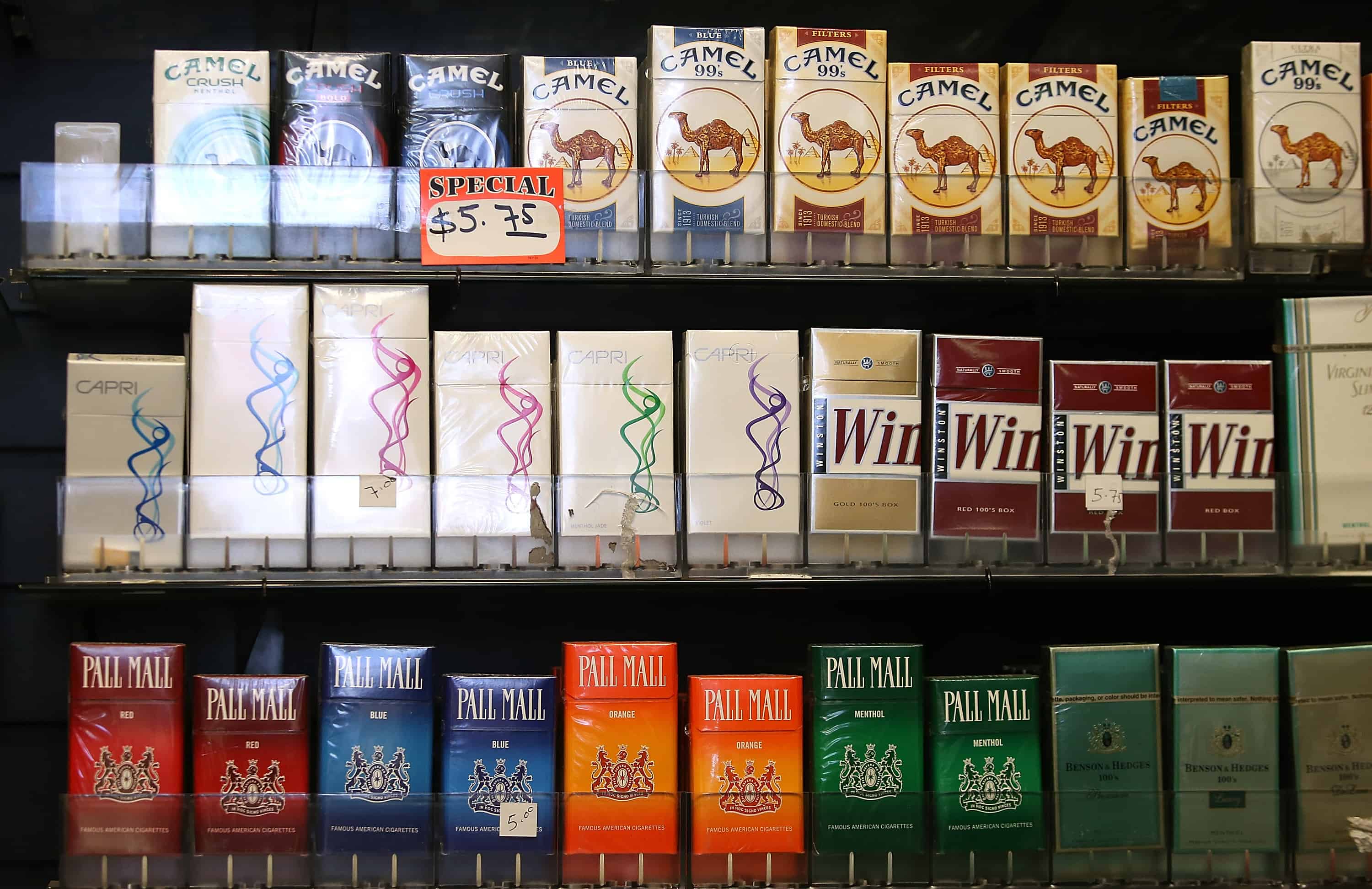 Cigarettes manufactured by Reynolds American in a San Francisco shop.