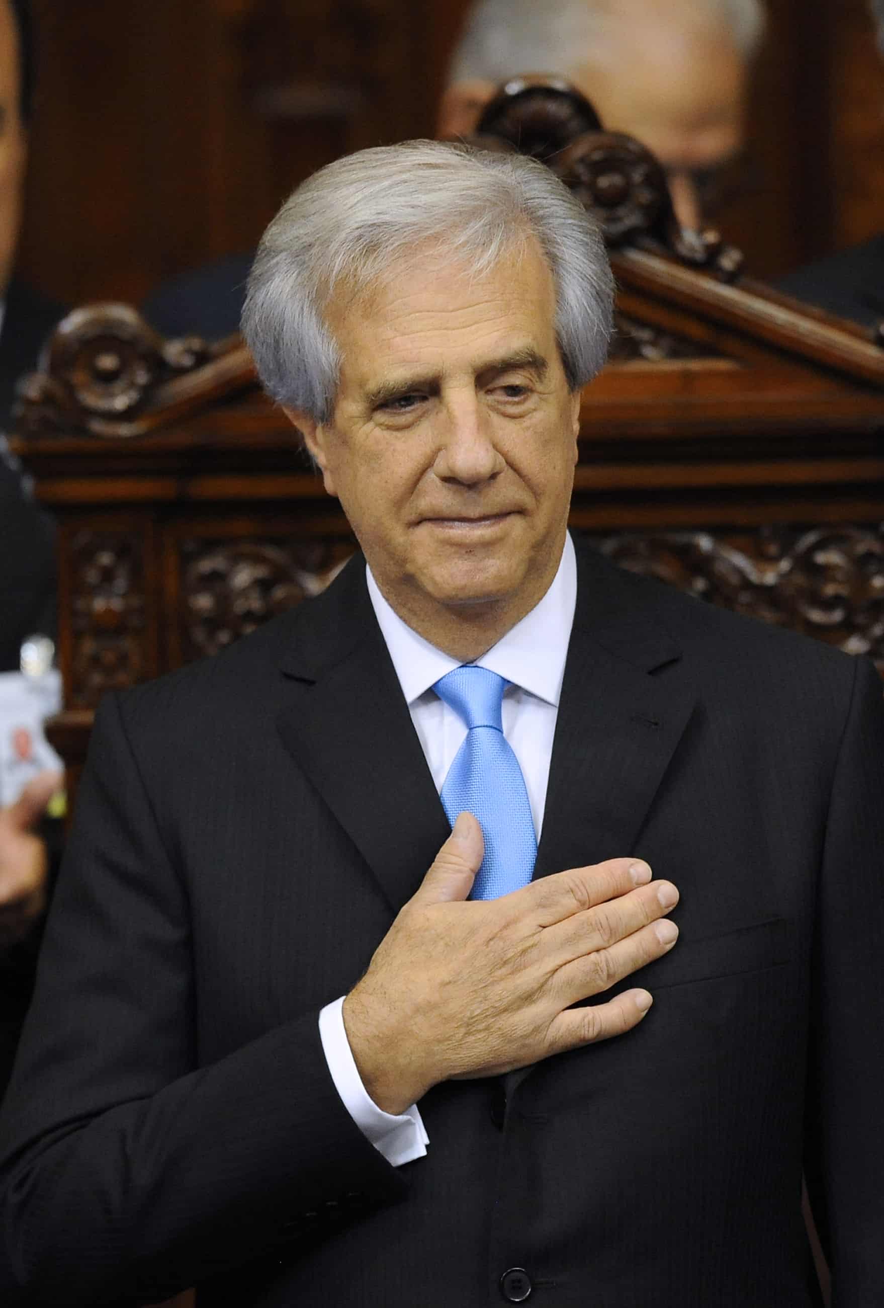 Newly sworn-in Uruguayan President Tabaré Vázquez is seen at the Congress in Montevideo on March 1, 2015.