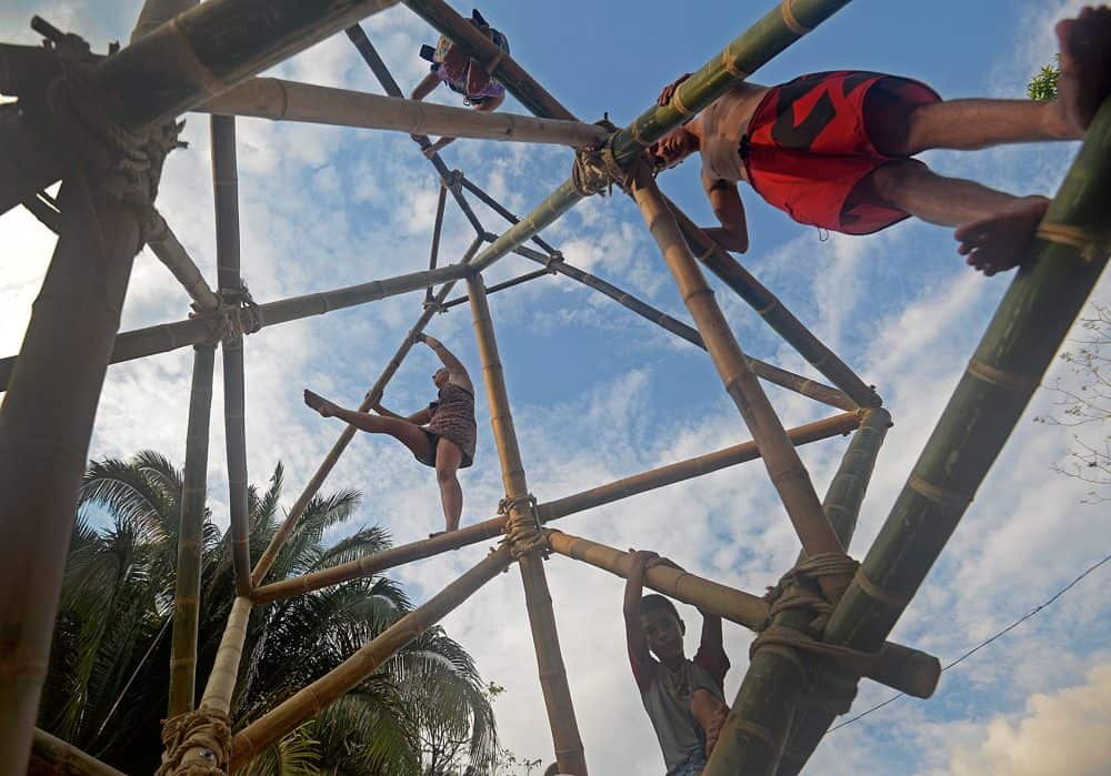 A bamboo jungle gym was one of the many structures built for Costa Rica's Envision Festival.