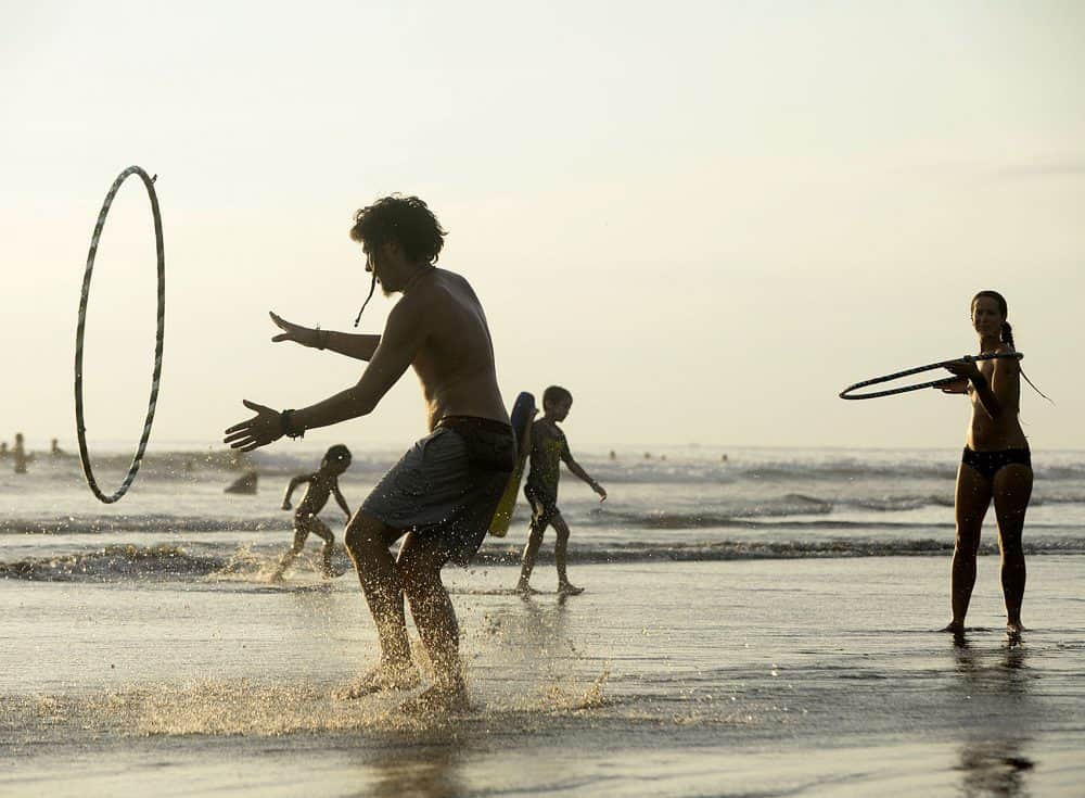 Twirling hoops on the beach at Costa Rica's Envision Festival