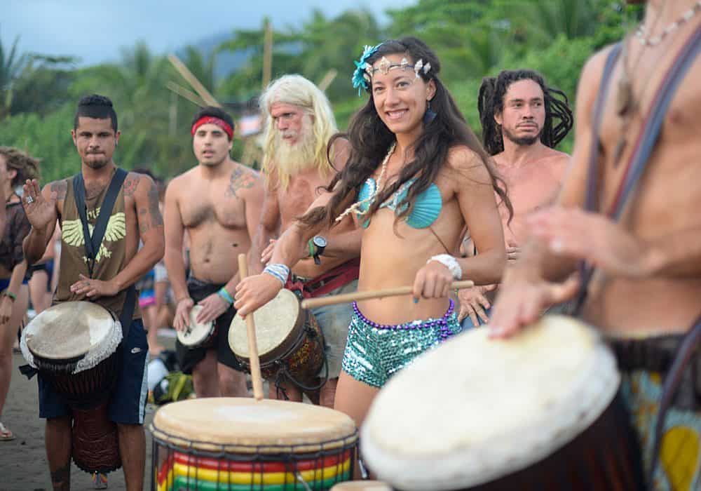 Drum playing at Costa Rica's Envision Festival 