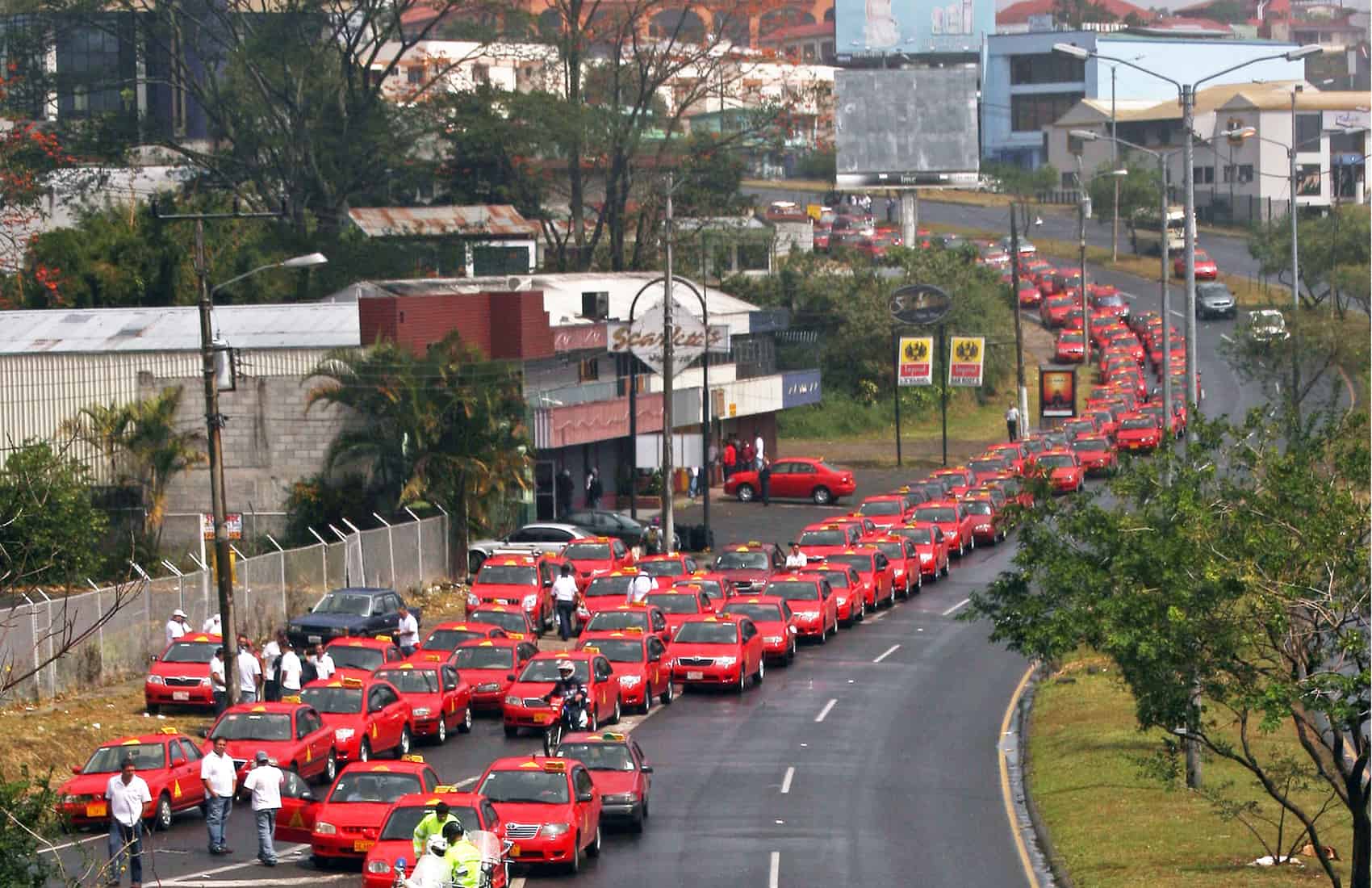 Taxi drivers demonstration in San José