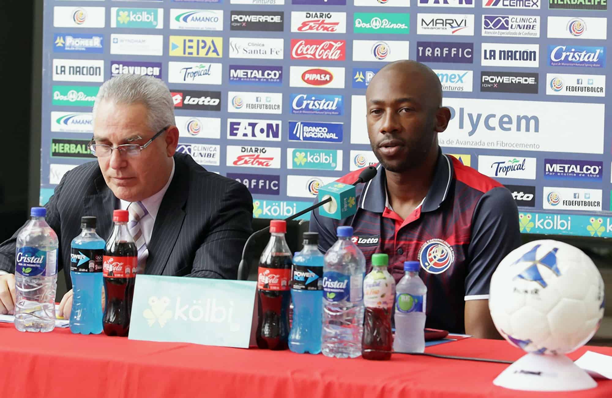 Costa Rica's Head Coach Paulo César Wanchope reads his first roster as La Sele's official head coach, March 18, 2015.