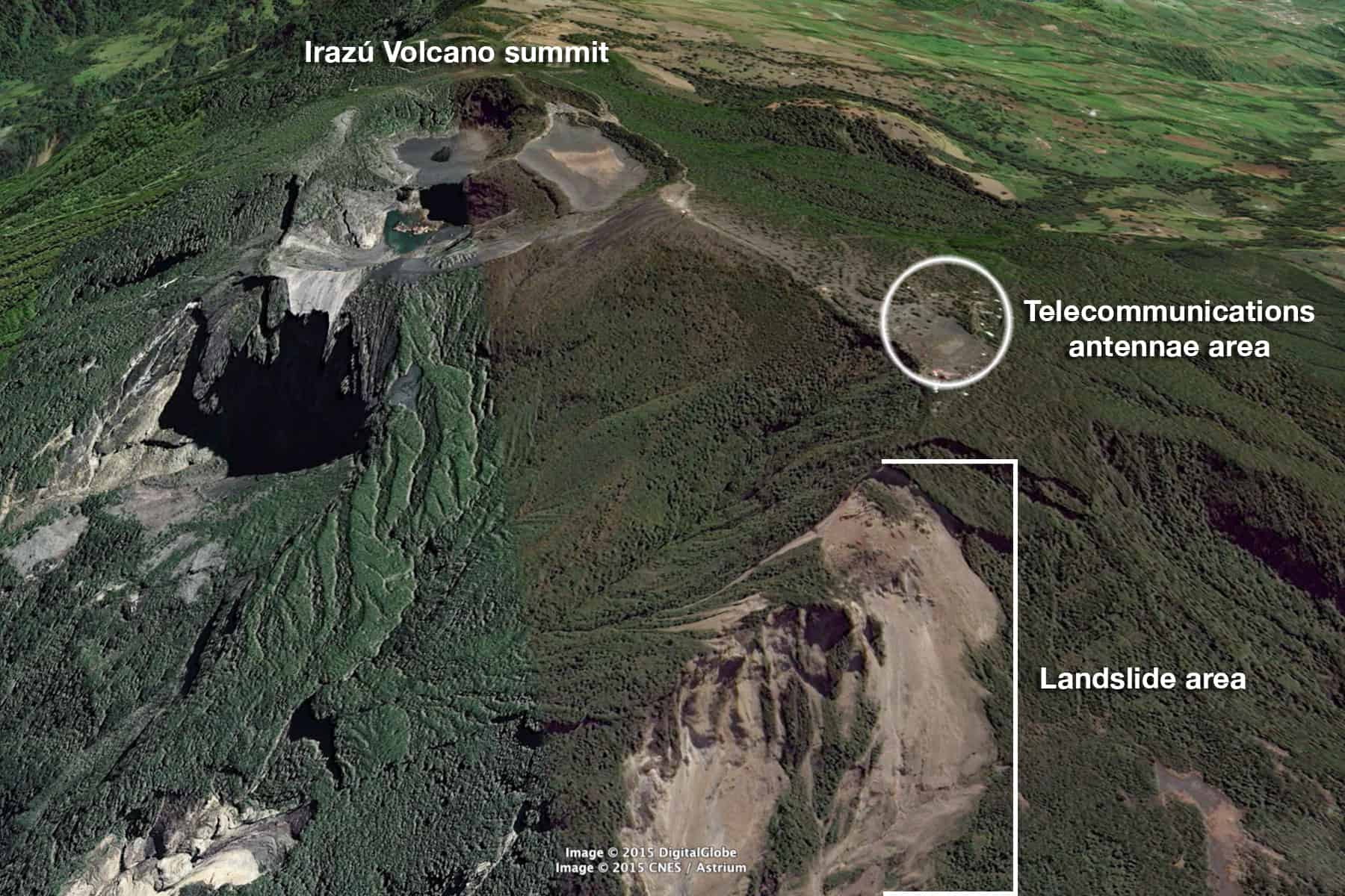 Landslides at Irazú Volcano