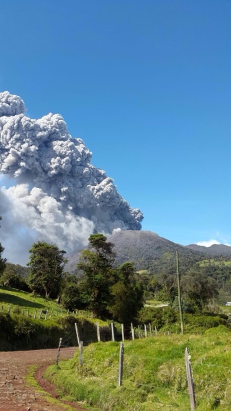 Turrialba Volcano sends up a plume of ash and gases on March 12, 2015.