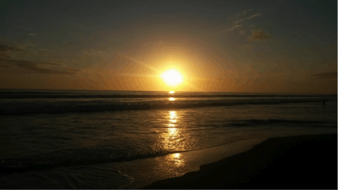 sunset on dominical beach