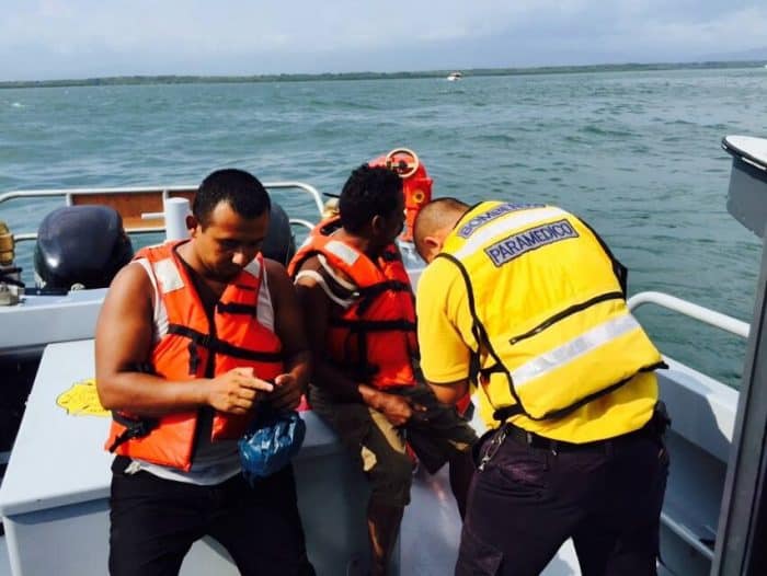 Emergency personnel conduct patrols in the Nicoya Gulf.