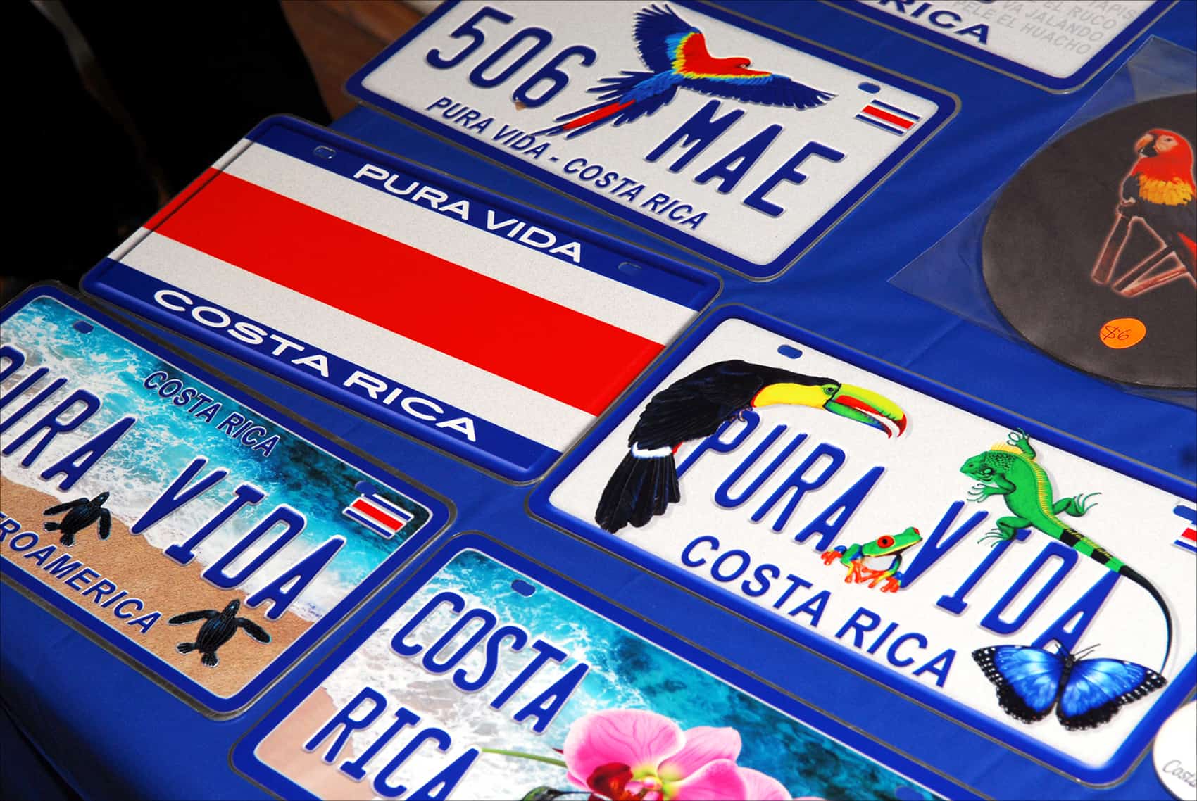Souvenir license plates for sale.