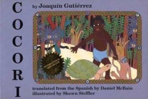 An English-language version of the book presents a more stylized illustration, reminescent of artist Romare Bearden.