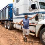 Antonio, a truck driver from Grecia, Alajuela, transports pineapples from the border with Nicaragua to San José, April 29, 2015.