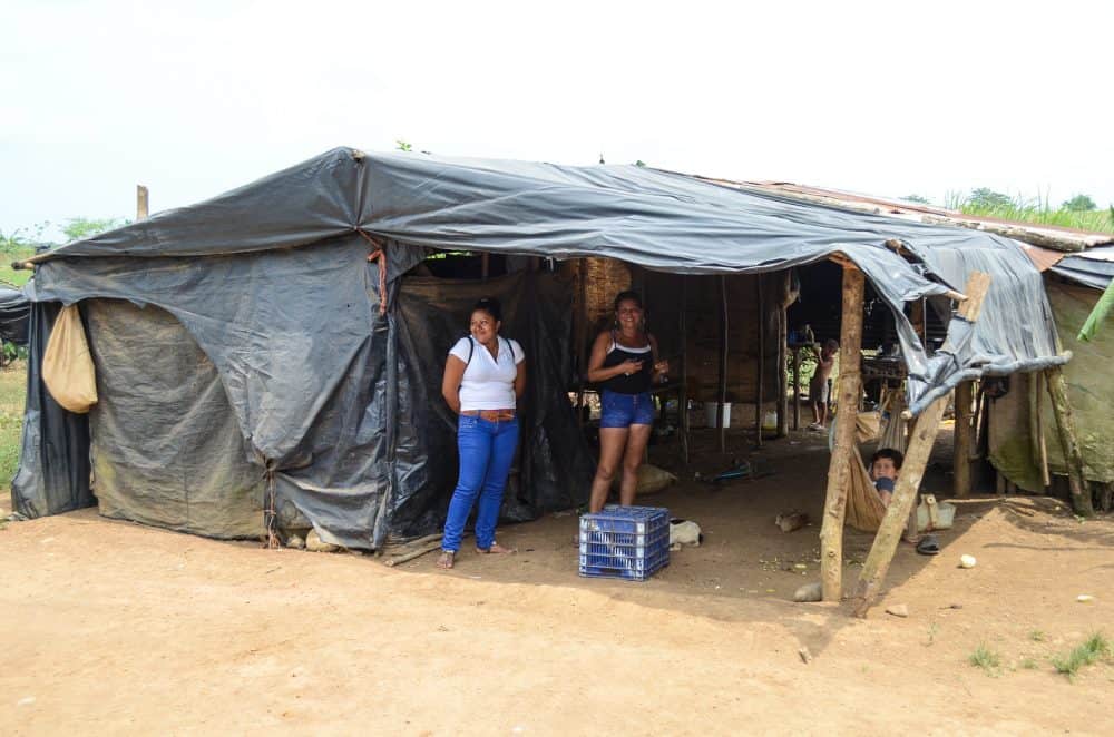 A shack built by squatters on a piece of land close to Costa Rica's Route 1856, along the border with Nicaragua,