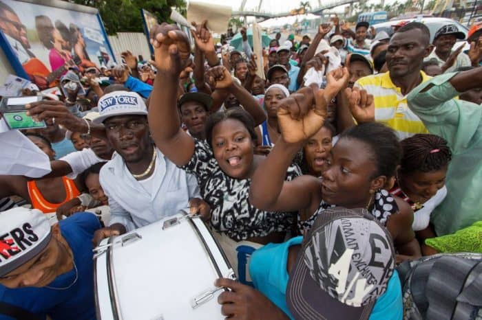 Haitians in Dajabon, Dominican Republic, return with their belongings to Haiti.