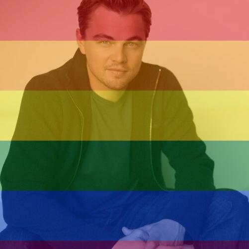Leonardo DiCaprio rainbow photo.
