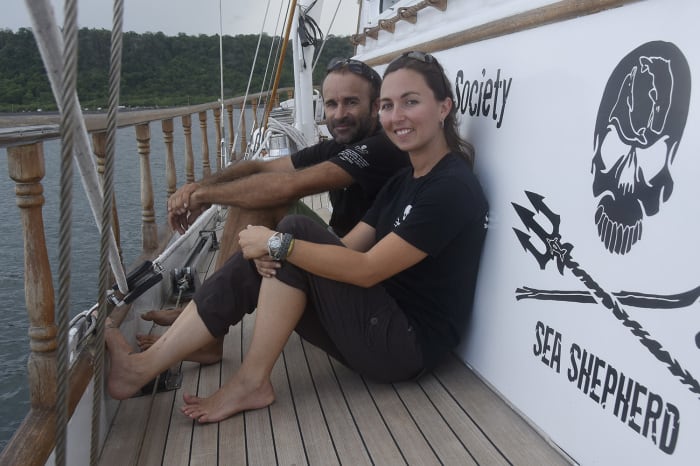 R/V Martin Sheen captains François Martin and Oona Layolle.