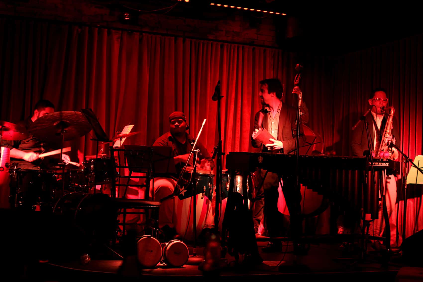Super Mambo, a band created in 2014, performs on June 22 at the newly opened Latin jazz club Subrosa in Manhattan's fancy Meatpacking District.