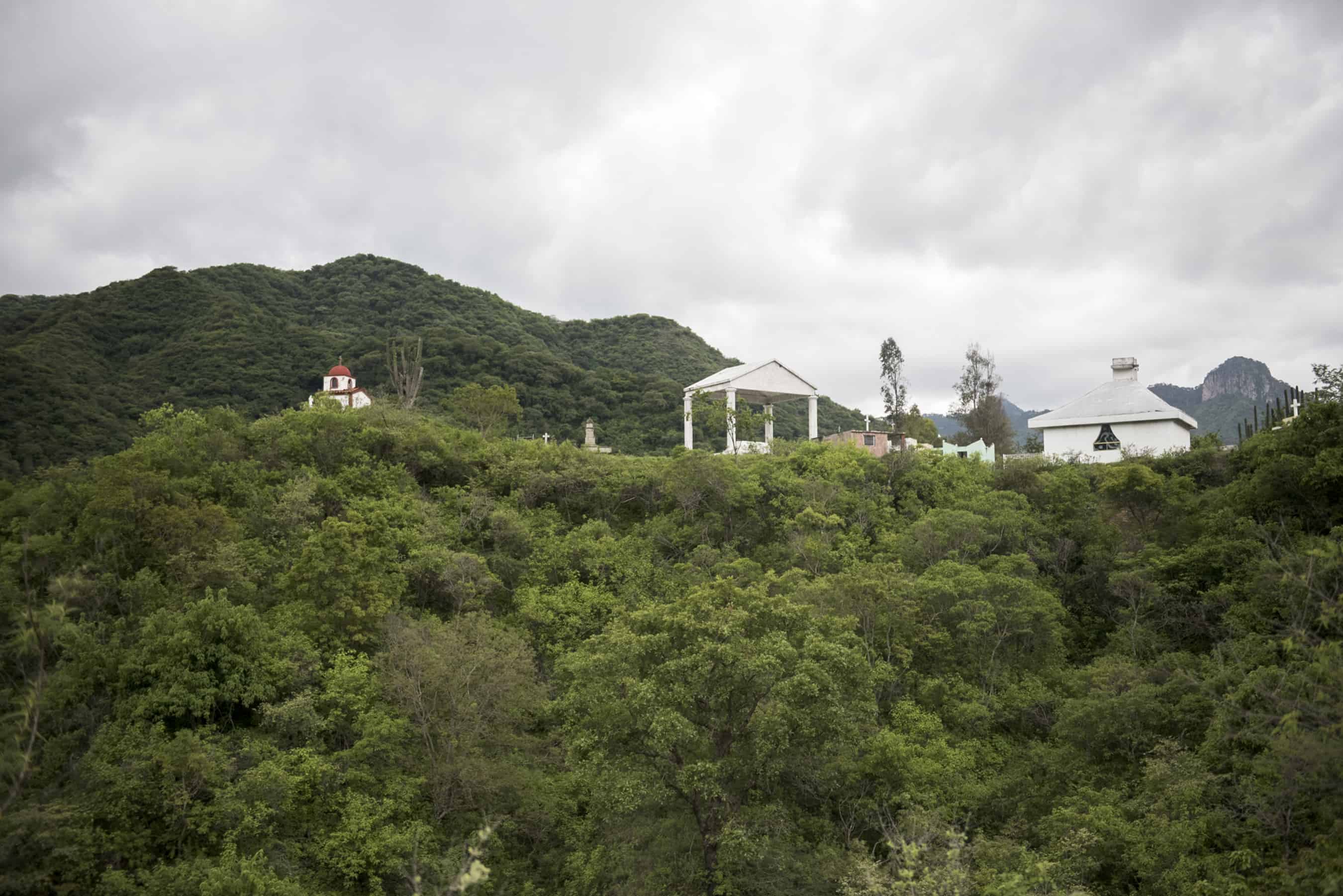 A cemetery known for the many prominent narco-traffickers who are buried there sits on a hilltop in Santiago De Los Caballeros, Mexico, July 17, 2015.