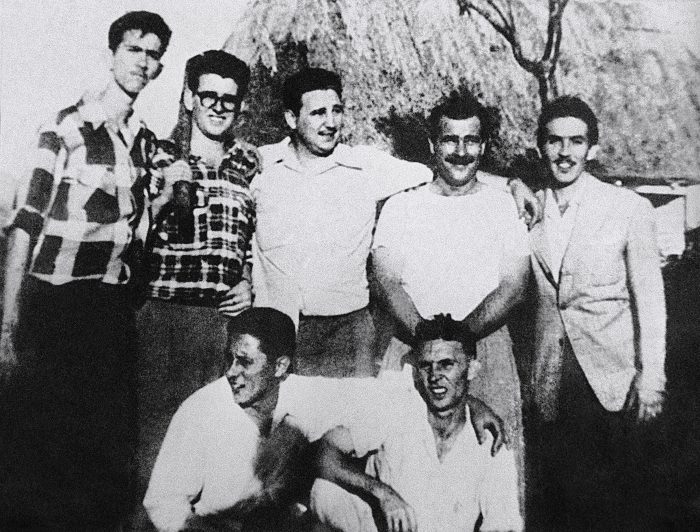 Fidel Castro, center, and comrades in Los Palos, Havana.