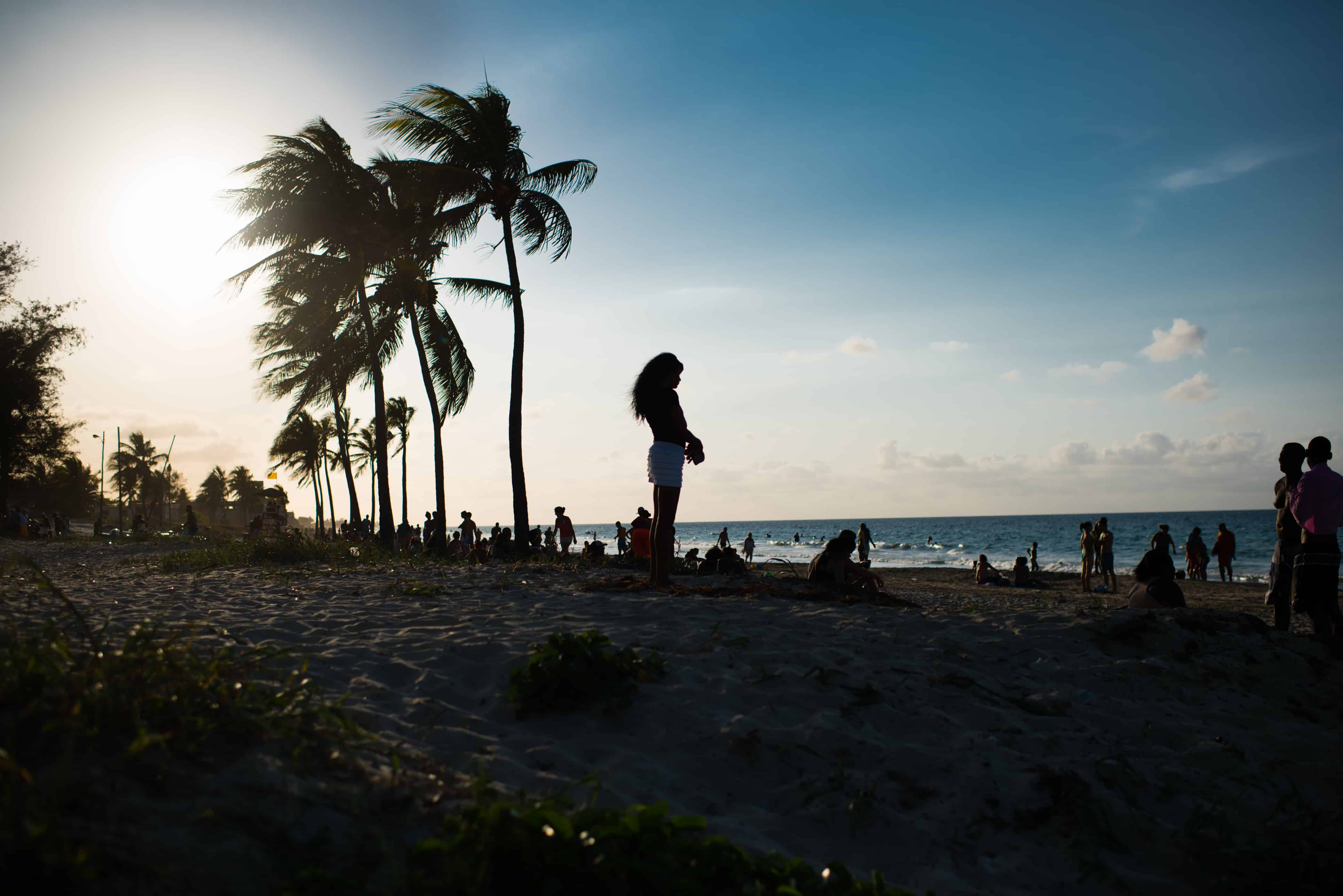 A warm April evening in the seaside town of Guanabo, Cuba.