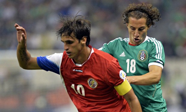 Team captains Bryan Ruíz (left) of Costa Rica and André Guardado of Mexico meet again to battle for a spot in the Gold Cup semifinals.