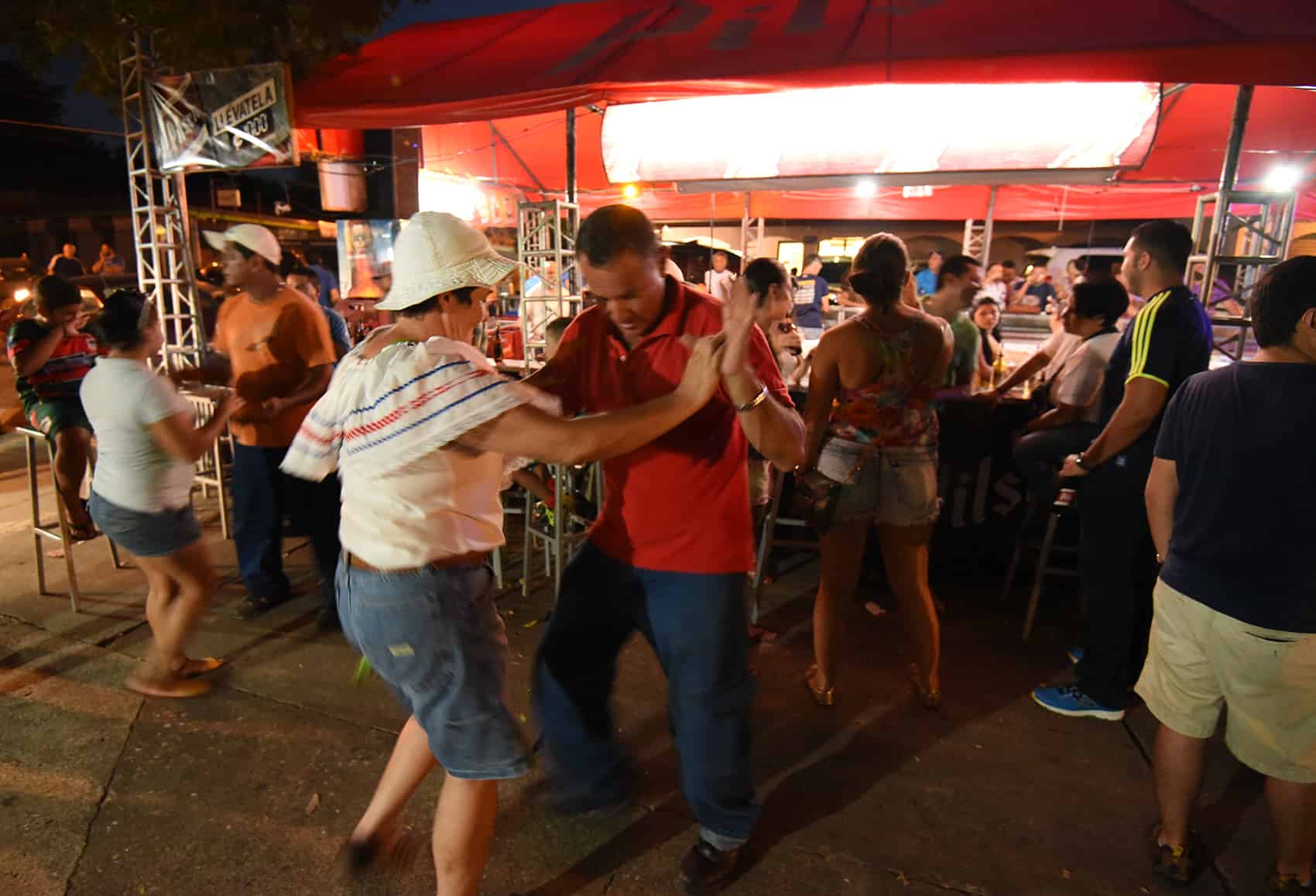 Salsa dancing on the streets of Nicoya.