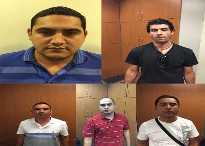 Airport photos of five Mexican nationals who entered Costa Rica in June.