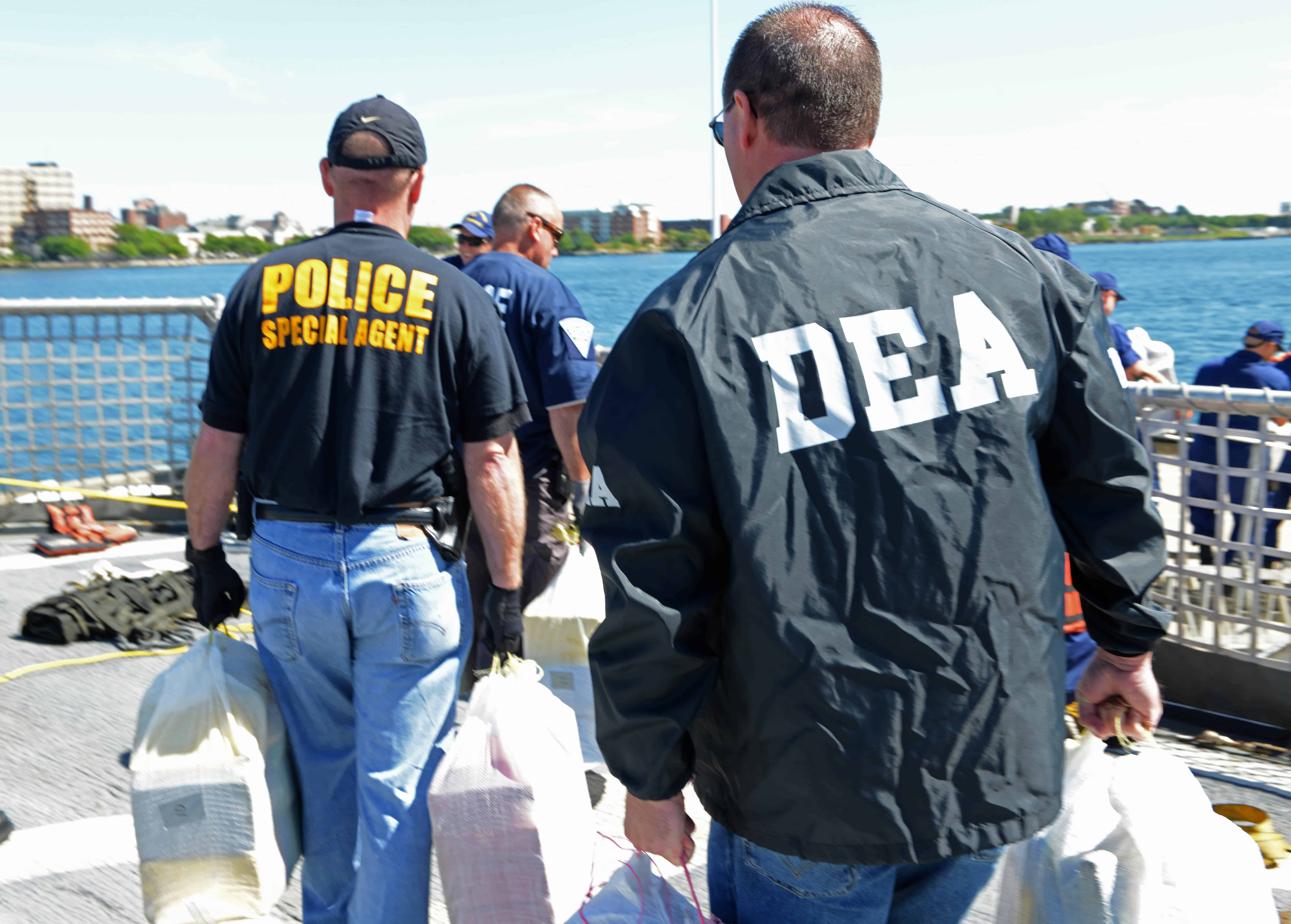 DEA agents on a cocaine bust.