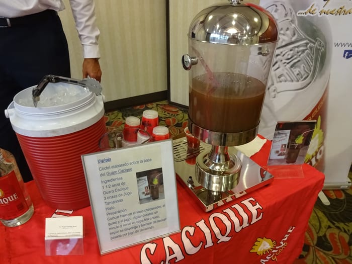 A Cacique guaro concoction was offered at the 9 a.m. news conference.