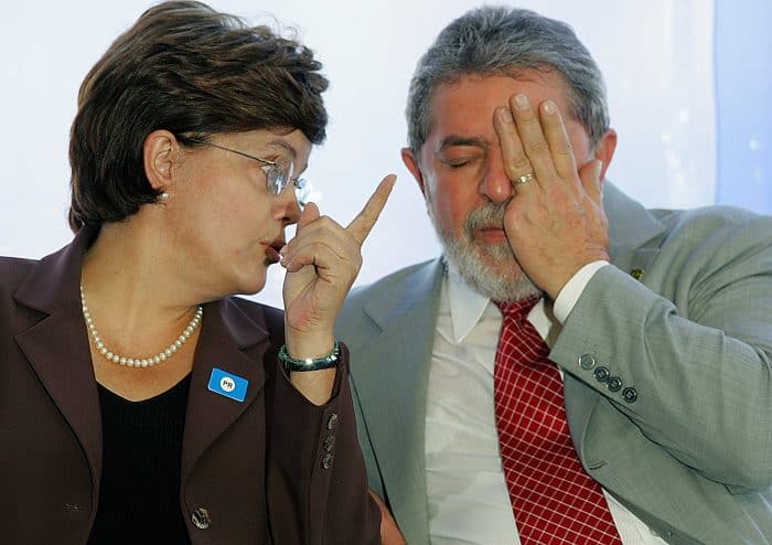 Brazil's former President Luiz Inacio "Lula" da Silva, right, and current President Dilma Rousseff in 2005. 